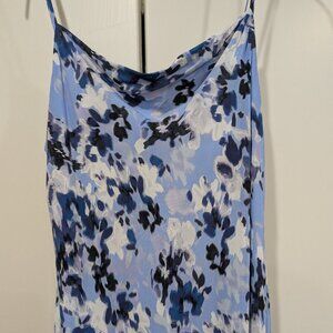 & other stories, chiffon midi dress, floral print, blue, white, 8